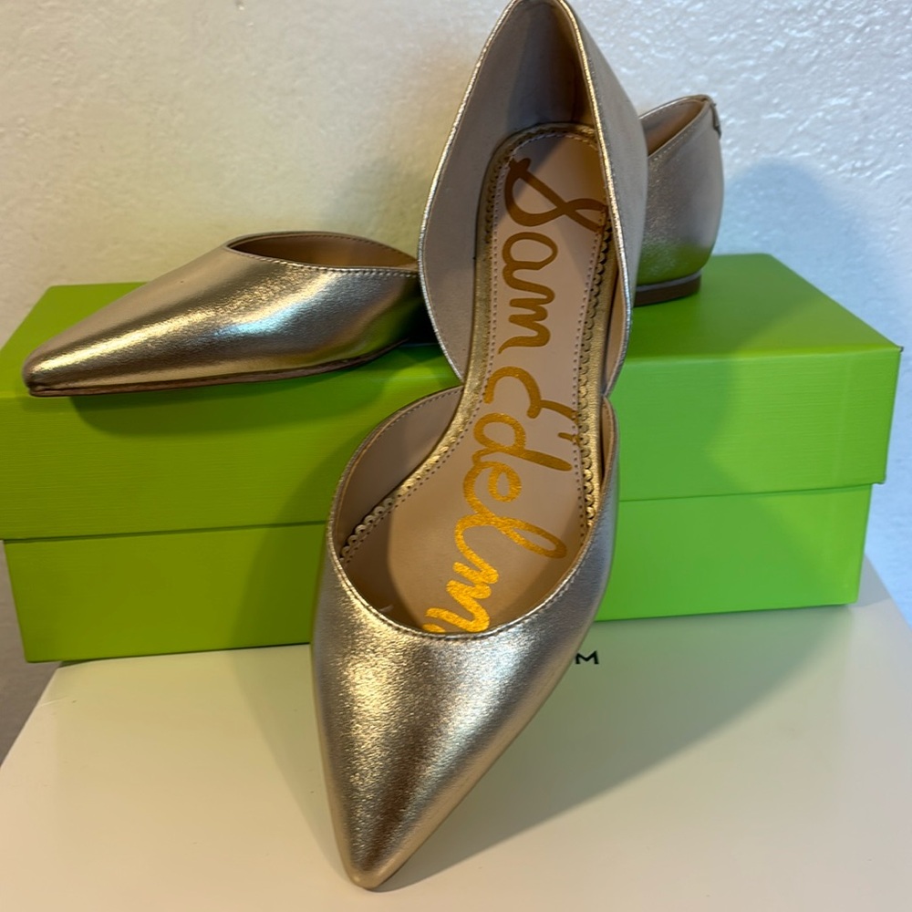 sam edelman gold pointed toe flats
